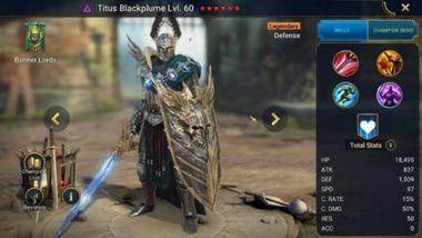 RAID: Shadow Legends Titus Blackplume Guide – Skills, Gear, Masteries, and Blessings