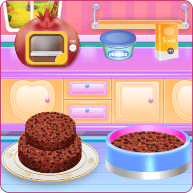 Fruit Chocolate Cake Cooking