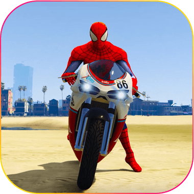 Superhero Tricky bike race (kids games)