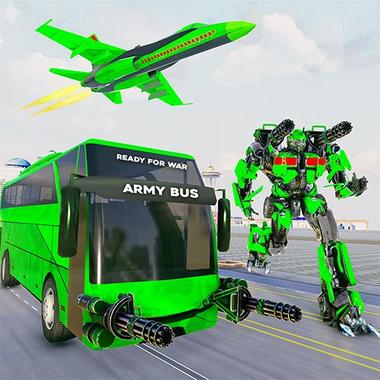 Army Bus Robot Transform Wars – Air jet robot game
